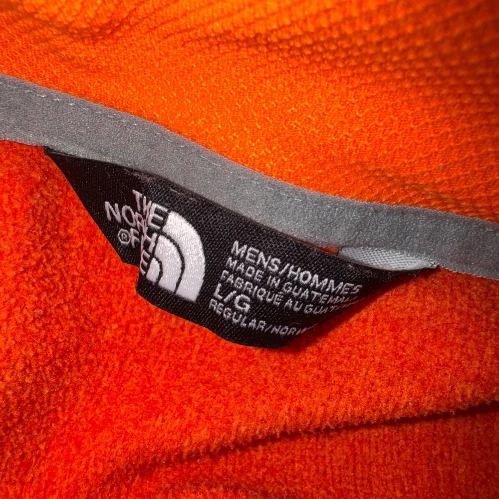 The North Face Mountain Athletics Hoodie Sweatshirt Orange Gray Size L